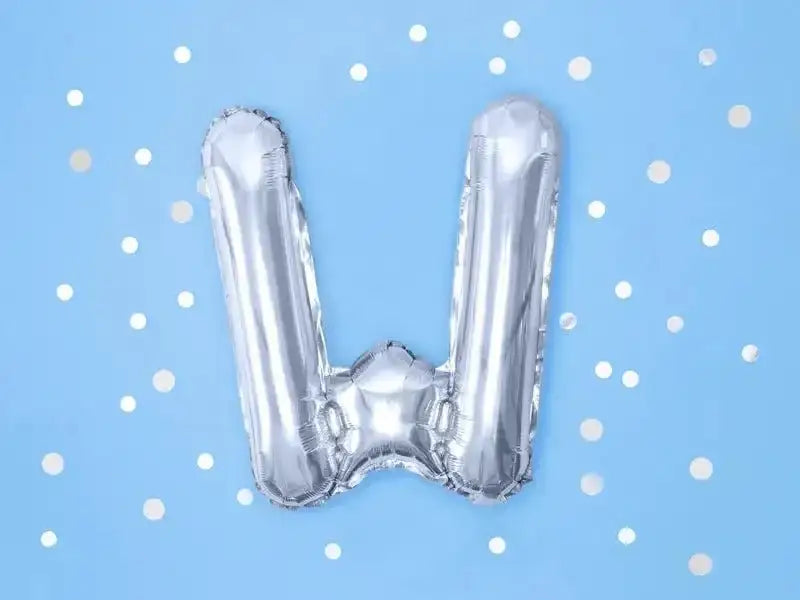 Letter Ballon W Zilver - 35 cm - Ballonnenshop.nl