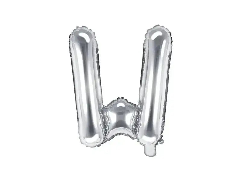 Letter Ballon W Zilver - 35 cm - Ballonnenshop.nl