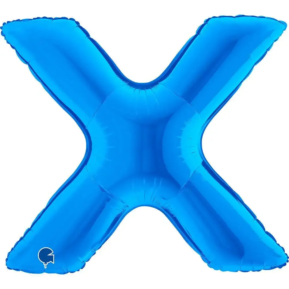 Letter Ballon X Blauw - 102 cm - Ballonnenshop.nl