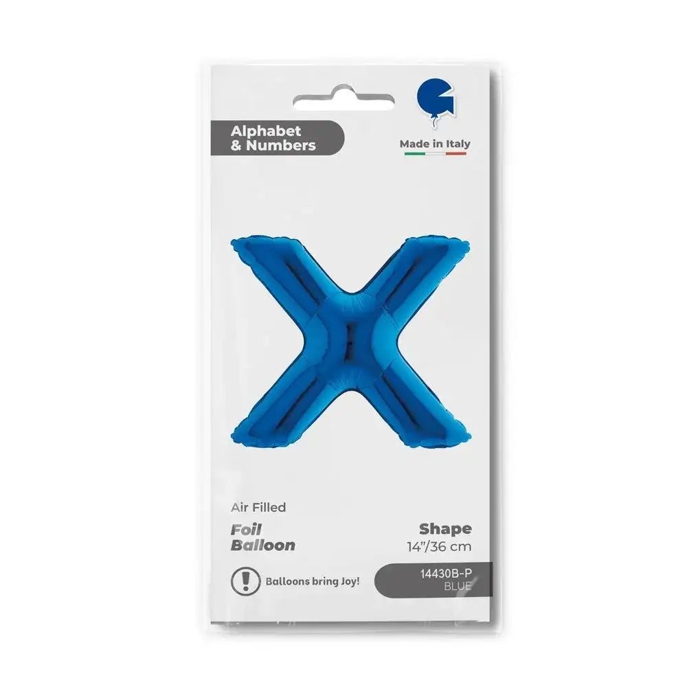 Letter Ballon X Blauw - 35 cm - Ballonnenshop.nl