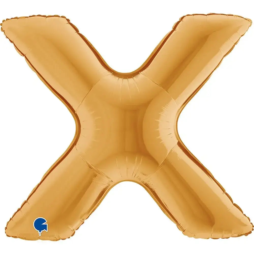 Letter Ballon X Goud 102 cm - Ballonnenshop.nl