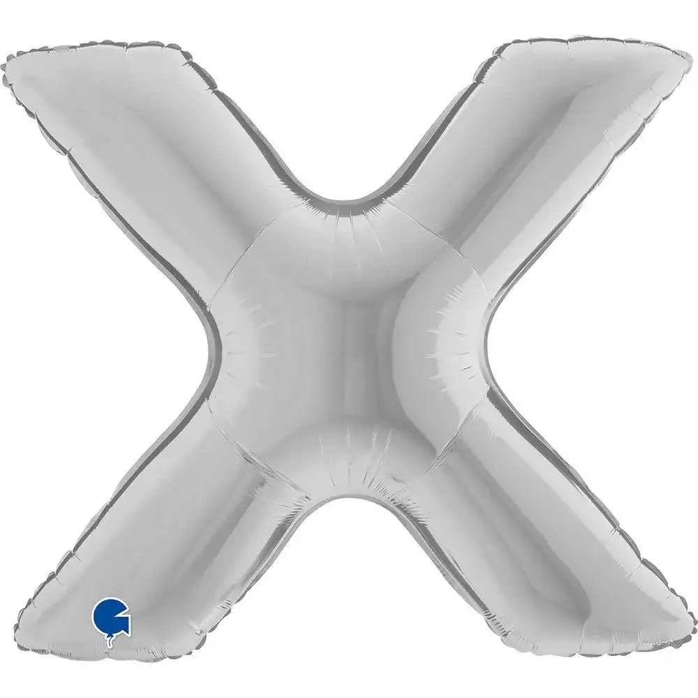 Letter Ballon X Zilver 102 cm - Ballonnenshop.nl