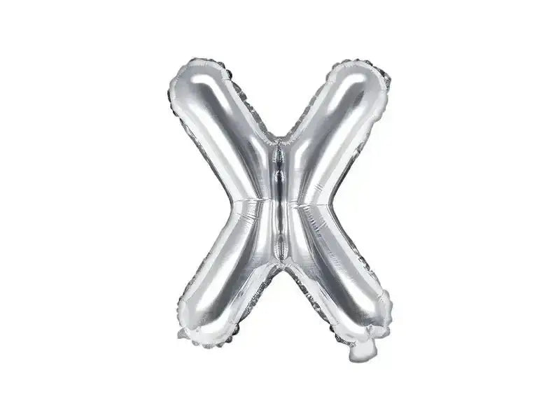 Letter Ballon X Zilver - 35 cm - Ballonnenshop.nl