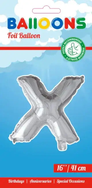 Letter Ballon X - Zilver - 41 cm - Ballonnenshop.nl