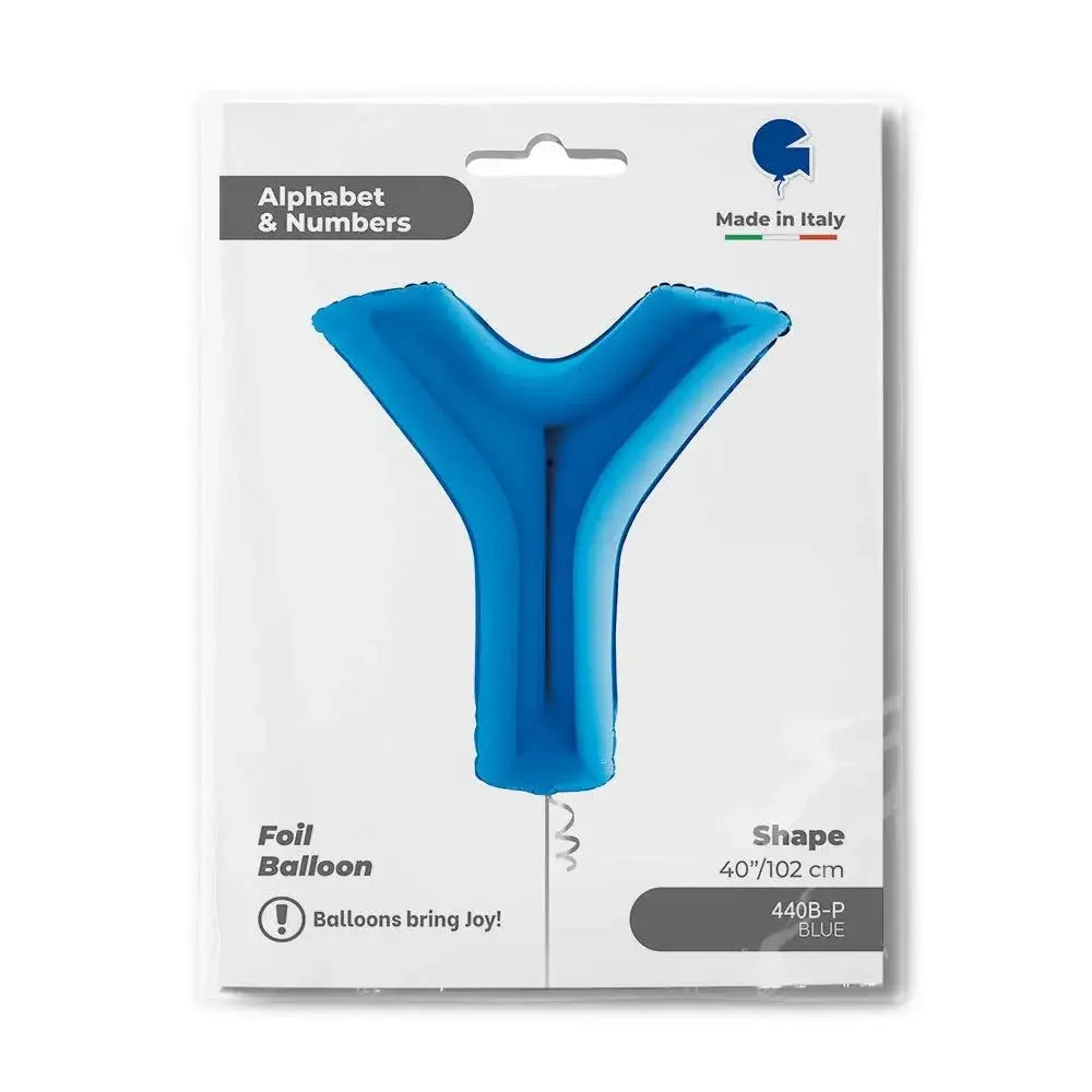 Letter Ballon Y Blauw - 102 cm - Ballonnenshop.nl