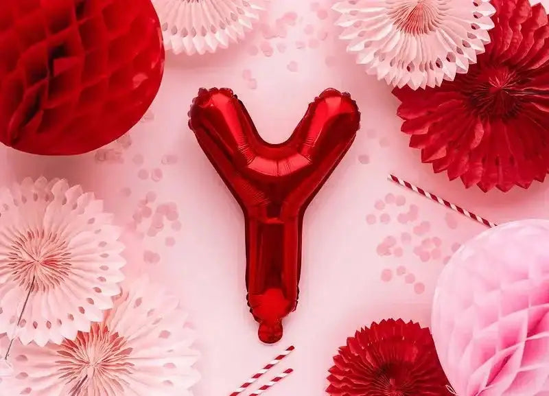 Letter Ballon Y Rood - 35 cm - Ballonnenshop.nl