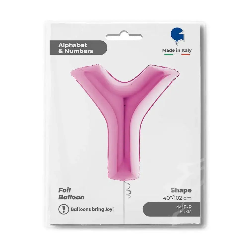 Letter Ballon Y Roze - 102 cm - Ballonnenshop.nl