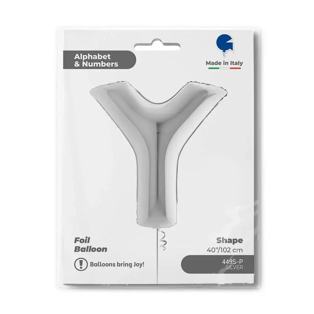 Letter Ballon Y Zilver 102 cm - Ballonnenshop.nl
