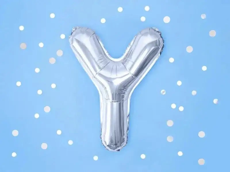 Letter Ballon Y Zilver - 35 cm - Ballonnenshop.nl