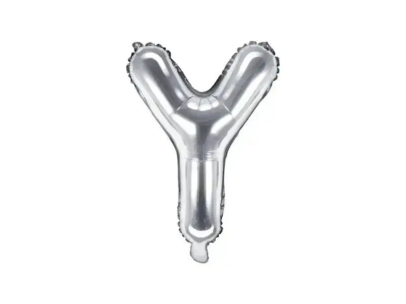 Letter Ballon Y Zilver - 35 cm - Ballonnenshop.nl