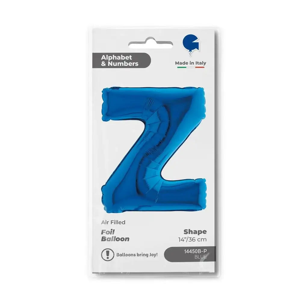 Letter Ballon Z Blauw - 35 cm - Ballonnenshop.nl