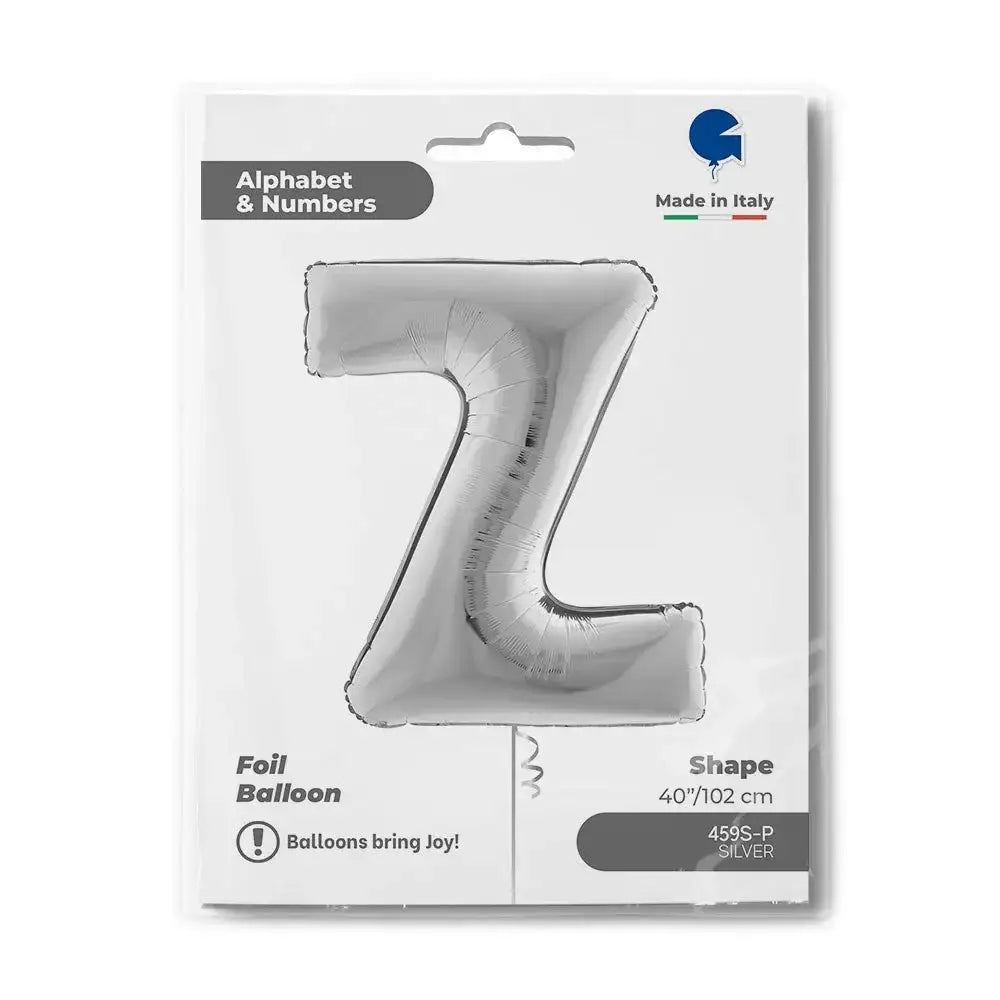 Letter Ballon Z Zilver 102 cm - Ballonnenshop.nl