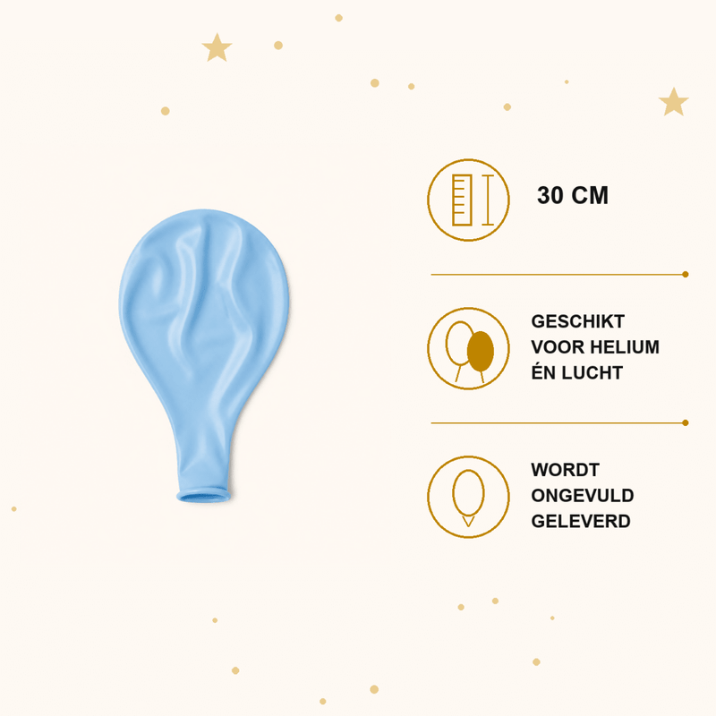 Licht Blauwe Ballonnen Metallic 10 Stuks 30 cm - Ballonnenshop.nl
