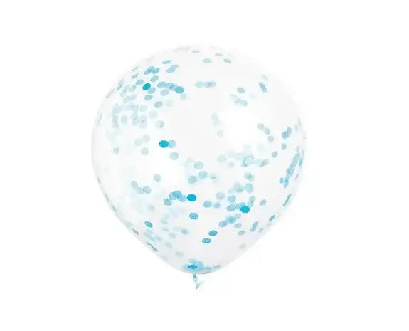 Licht Blauwe Confetti Ballonnen - 6 stuks - 30,5 cm - Ballonnenshop.nl