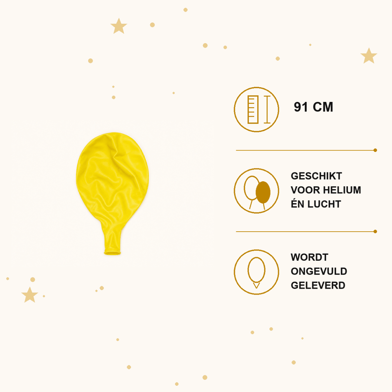 Licht Gele Mega Ballon XL 91 cm - Ballonnenshop.nl