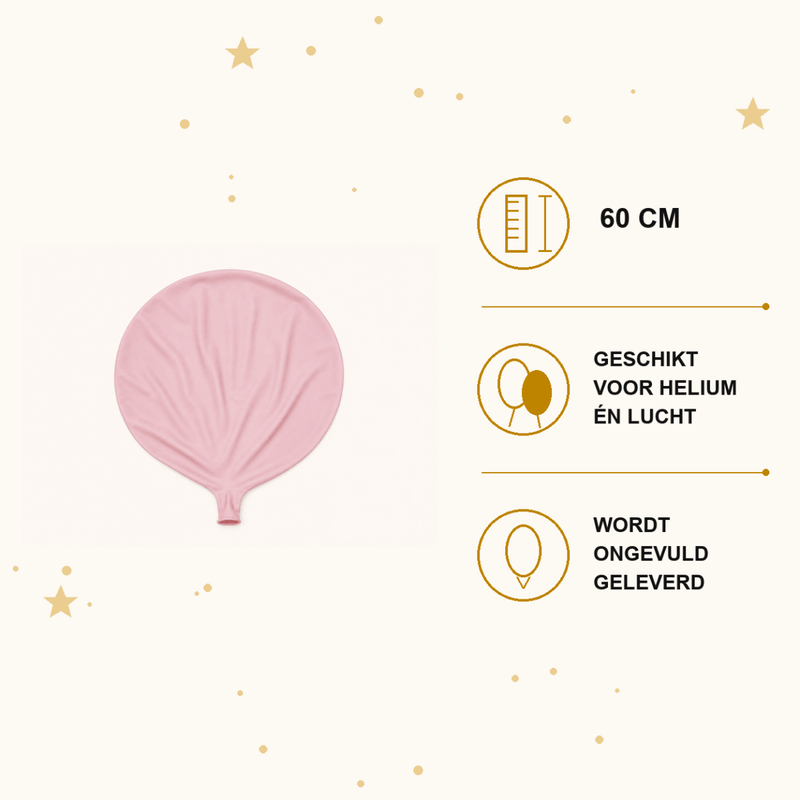 Licht Roze Mega Ballon Pastel 60 cm - Ballonnenshop.nl