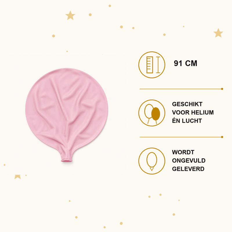 Licht Roze Mega Ballon Pastel XL 91 cm - Ballonnenshop.nl