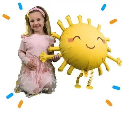 Lopende Zon Helium Ballon - Gevuld Met Helium - 91 cm - Ballonnenshop.nl