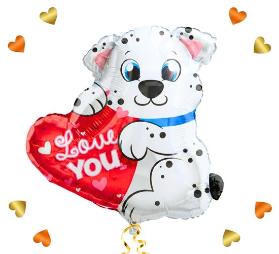 Love You Hondje Ballon - Gevuld Met Helium - 45 cm - Ballonnenshop.nl