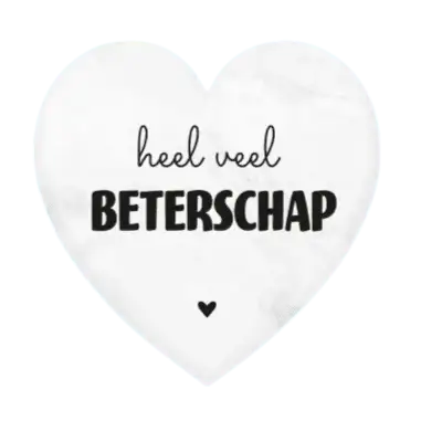 Marmer Hartje - Heel Veel Beterschap - Ballonnenshop.nl