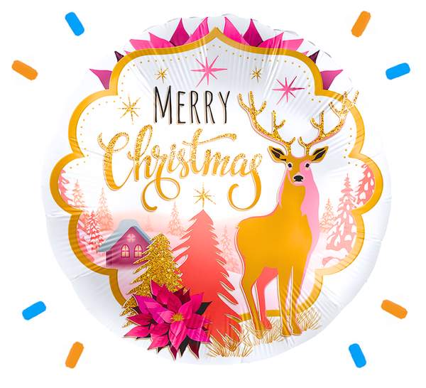 Merry Christmas Helium Ballon - Gevuld Met Helium - 46 cm - Ballonnenshop.nl
