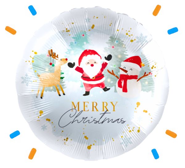 Merry Christmas Santa & Vrienden Helium Ballon - Gevuld Met Helium - 46 cm - Ballonnenshop.nl