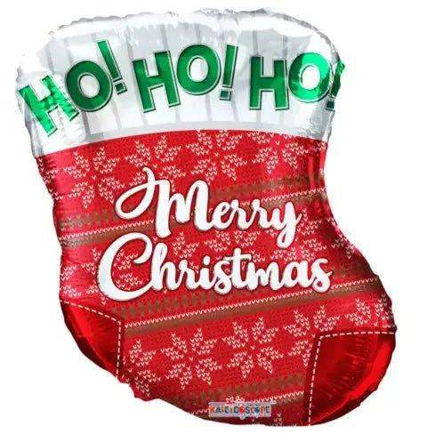 Merry Christmas Sok Folie Ballon - 45 cm - Ballonnenshop.nl