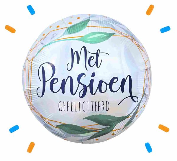 Met Pensioen Gefeliciteerd Helium Ballon - Gevuld Met Helium - 43 cm - Ballonnenshop.nl