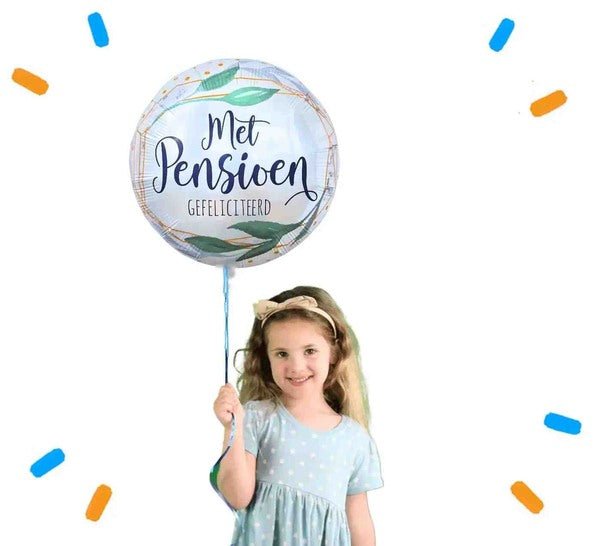 Met Pensioen Gefeliciteerd Helium Ballon - Gevuld Met Helium - 43 cm - Ballonnenshop.nl