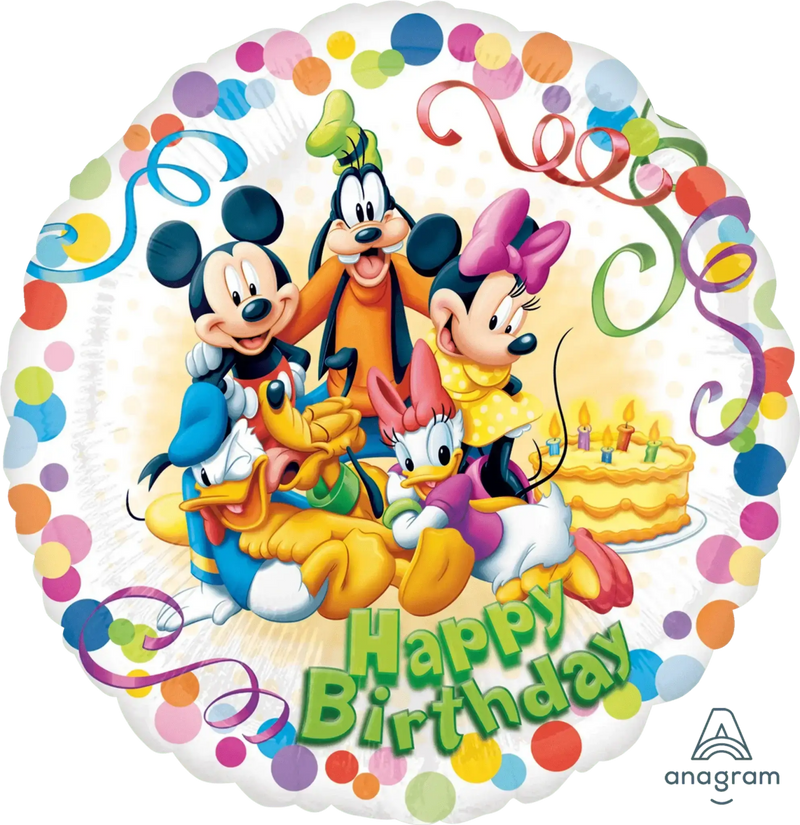 Mickey & Vrienden Happy Birthday Folie Ballon - 46 cm - Ballonnenshop.nl