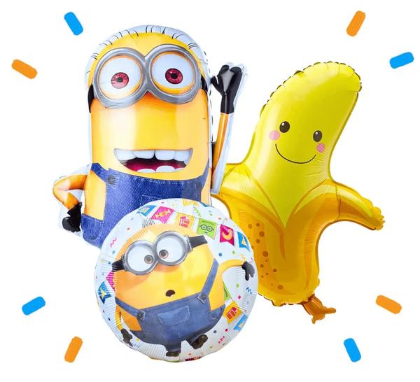 Minion Trosje XL Met Banaan - Gevuld Met Helium - 76 cm - Ballonnenshop.nl