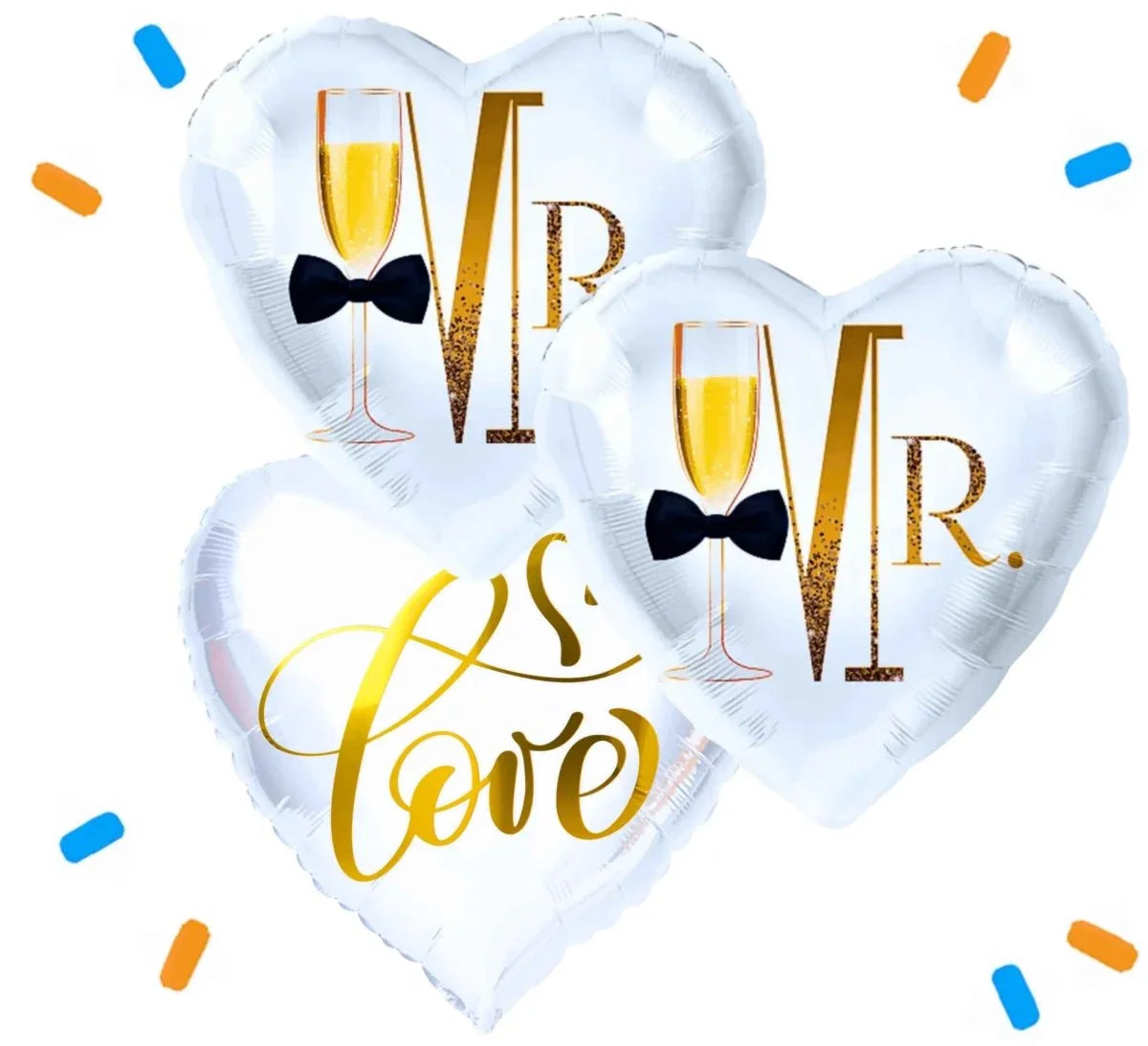 Mr & Mr Love Trosje Helium Ballonnen - Gevuld Met Helium - 46 cm - Ballonnenshop.nl