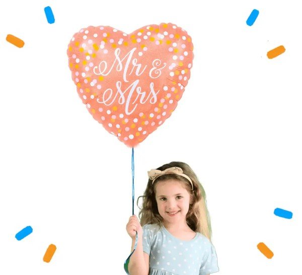 Mr & Mrs Hart Helium Ballon - Gevuld Met Helium - 46 cm - Ballonnenshop.nl