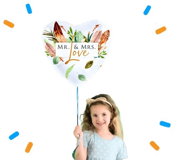 Mr & Mrs Love Helium Ballon Gevuld Met Helium - 46 cm - Ballonnenshop.nl