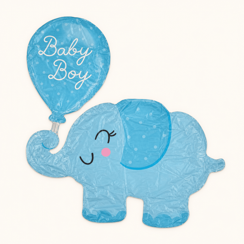 Olifant Baby Boy Folie Ballon - 78 cm - Ballonnenshop.nl
