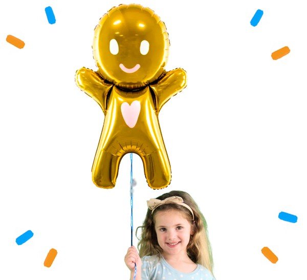 Peperkoekmannetje Helium Ballon - Gevuld Met Helium - 83 cm - Ballonnenshop.nl