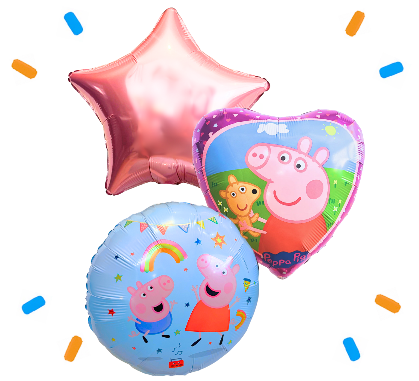 Peppa Pig Trosje Paars/Roze/Blauw - Gevuld Met Helium - 46 cm