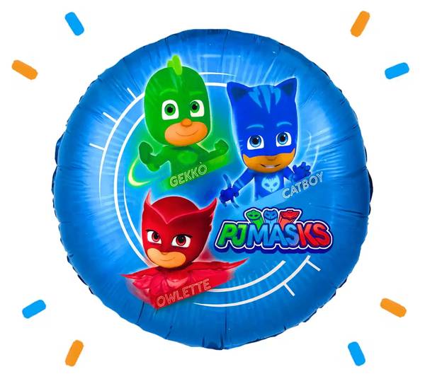 PJ Masks Gekko, Owlette & Catboy Helium Ballon - Gevuld Met Helium - 46 cm - Ballonnenshop.nl