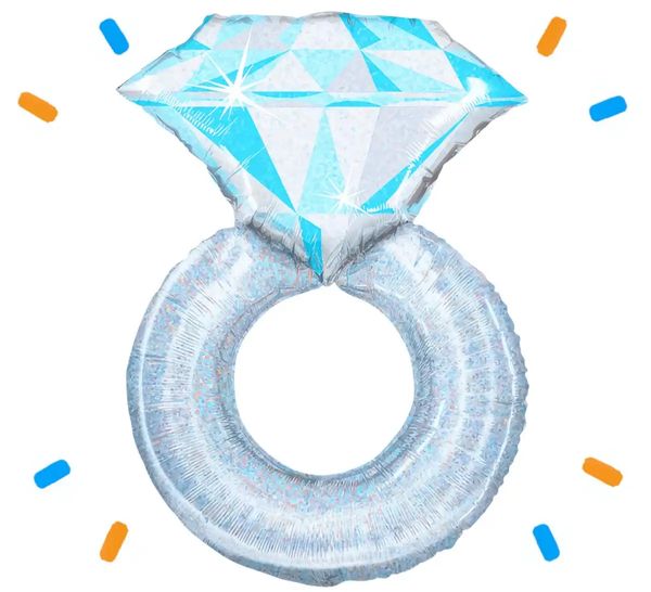 Platinum Zilveren Ring Helium Ballon - Gevuld Met Helium - 79 cm - Ballonnenshop.nl