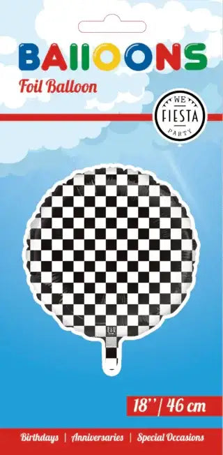 Race Vlag Folie Ballon - 45 cm - Ballonnenshop.nl
