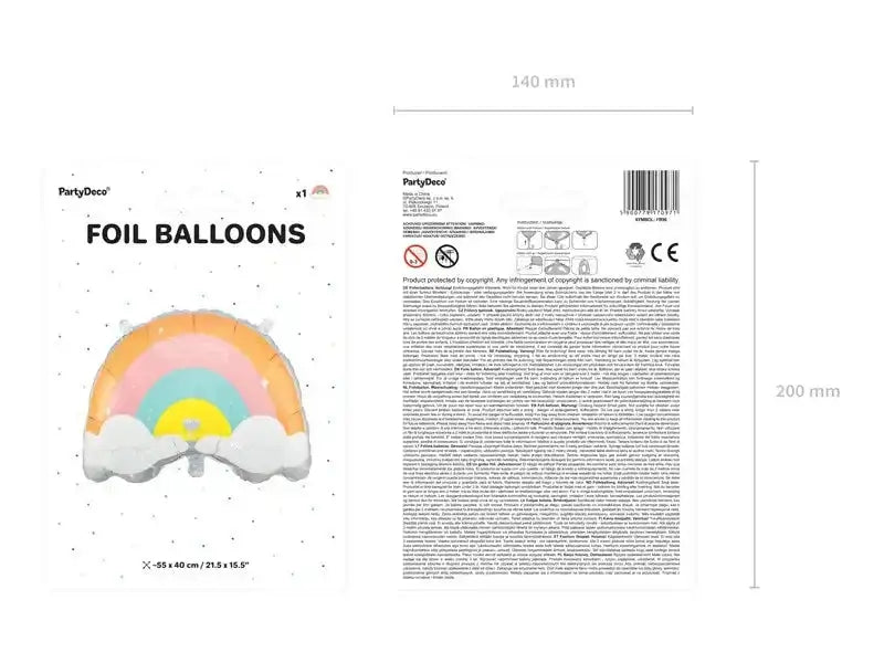 Regenboog Folie Ballon - 55 cm - Ballonnenshop.nl