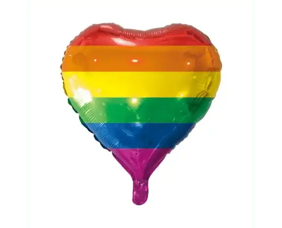 Regenboog Hart Ballon - Gevuld Met Helium - 45 cm - Ballonnenshop.nl