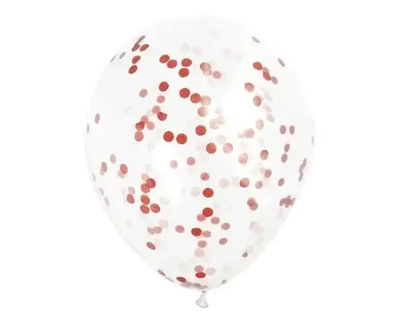 Rode Confetti Ballonnen - 6 stuks - 30,5 cm - Ballonnenshop.nl