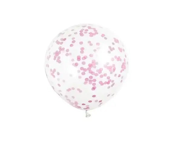 Roze Confetti Ballonnen - 6 stuks - 30,5 cm - Ballonnenshop.nl