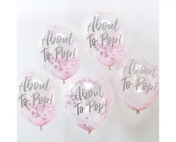 Roze Confetti Ballonnen - About To Pop - 5 stuks - 30 cm - Ballonnenshop.nl