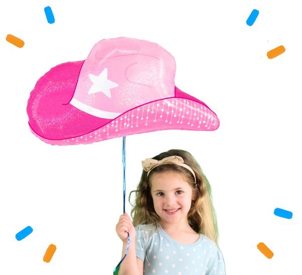 Roze Cowboyhoed Helium Ballon - Gevuld Met Helium - 76 cm - Ballonnenshop.nl