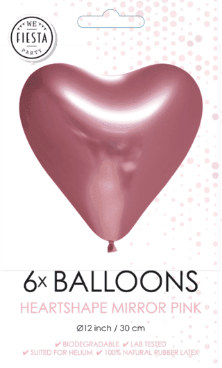 Roze Hartjes Ballonnen - 6 stuks - 30 cm - Ballonnenshop.nl