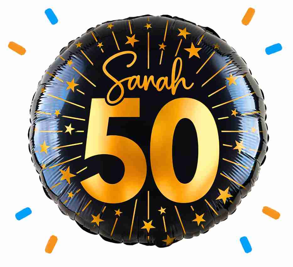 Sarah 50 Jaar Helium Ballon - Gevuld Met Helium - 45 cm - Ballonnenshop.nl