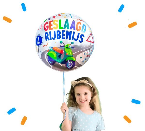 Scooter Rijbewijs Geslaagd Helium Ballon - Gevuld Met Helium - 46 cm - Ballonnenshop.nl