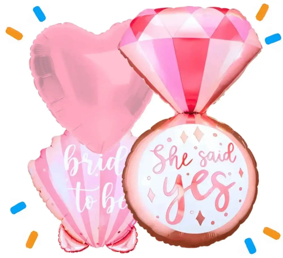 She Said Yes Trosje Helium Ballonnen - Gevuld Met Helium - 72 cm - Ballonnenshop.nl